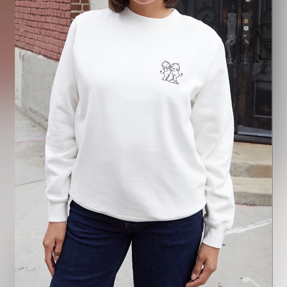 JOHN GALT Women’s Angel/Devil Embroidered Crewneck Sweatshirt